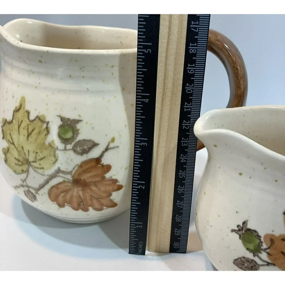 Metlox Poppy Trail Autumn Leaf Woodland Small Gravy/Sauce Pitcher & Creamer Sof2